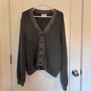 Old Navy Acid Wash Grey Cardigan - Size XL